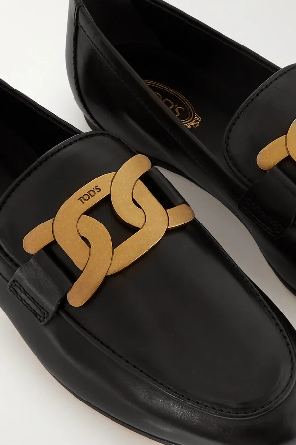 Tod's - Embellished Leather Loafers - Black - Image 4