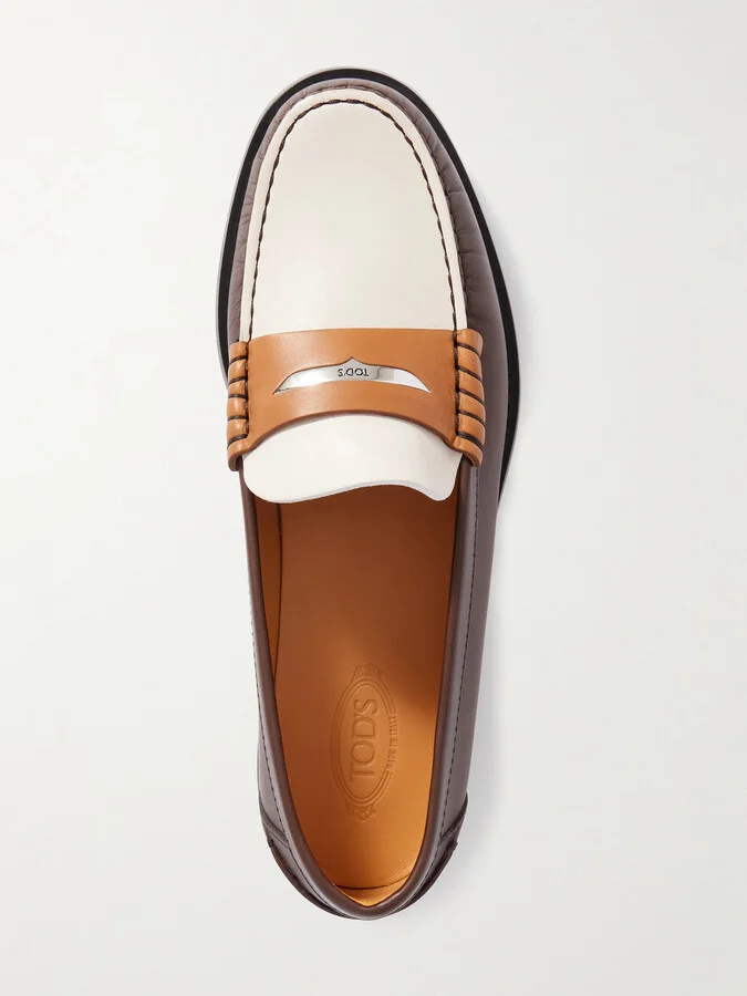 Tod's - Embellished Leather Loafers - Brown - Image 5