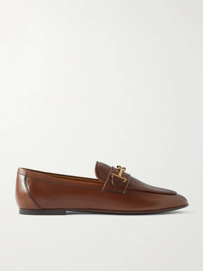 Tod's - Embellished Leather Loafers - Brown