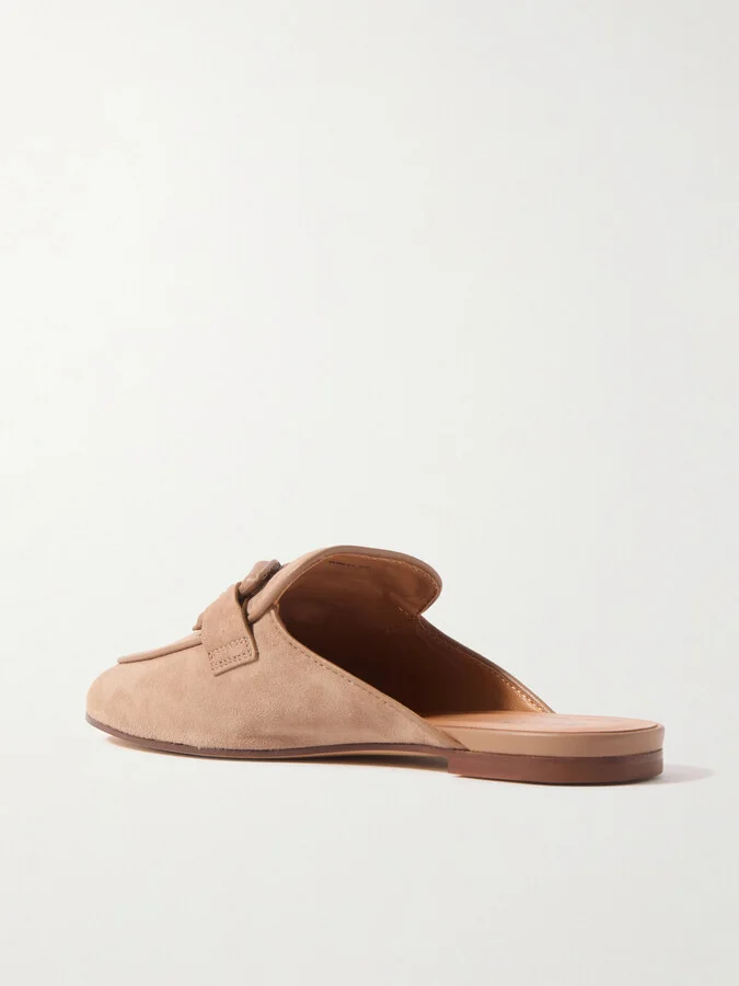 Tod's - Embellished Leather Slippers - Brown - Image 3