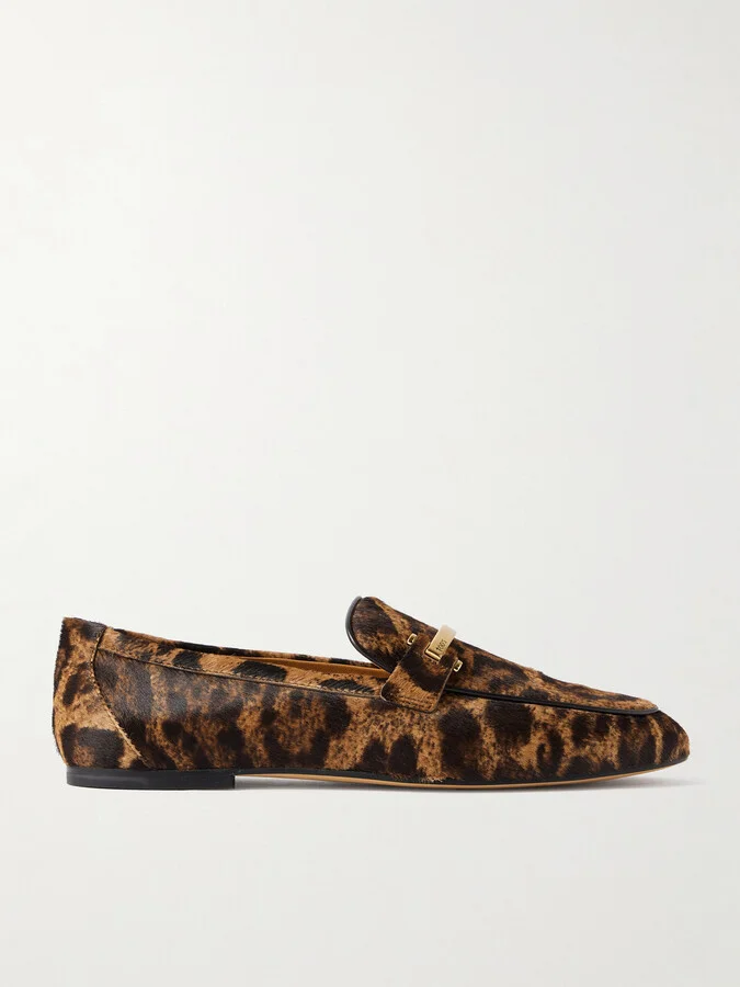 Tod's - Embellished Leopard-print Calf Hair Loafers - Animal print