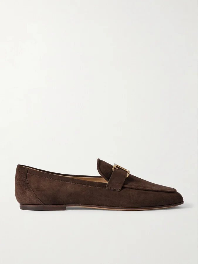 Tod's - Embellished Nubuck Loafers - Brown