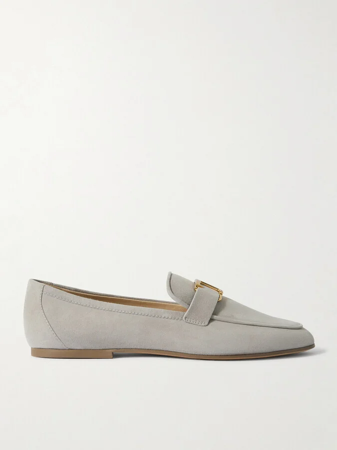Tod's - Embellished Nubuck Loafers - Brown