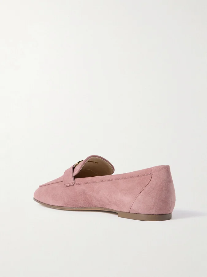 Tod's - Embellished Nubuck Loafers - Pink - Image 3
