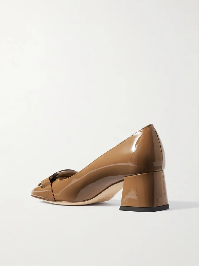 Tod's - Embellished Patent-leather Pumps - Brown - Image 3
