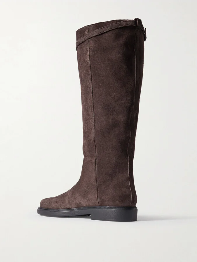 Tod's - Embellished Suede Knee Boots - Brown - Image 3