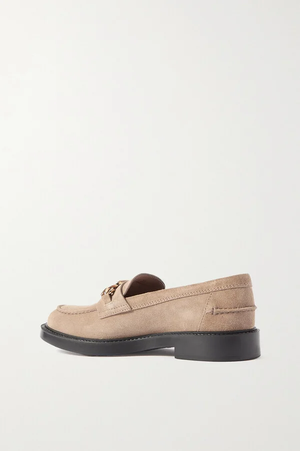Tod's - Embellished Suede Loafers - Brown - Image 3