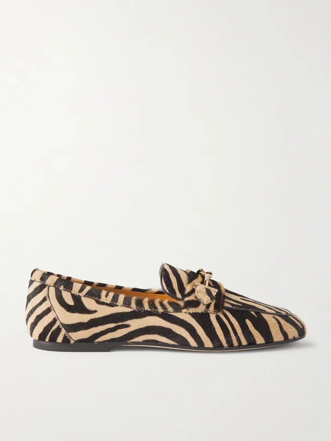 Tod's - Embellished Zebra-print Pony Hair Loafers - Animal print