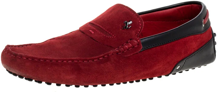 Tod's for Ferrari Red Suede Slip On Loafers Size 41.5