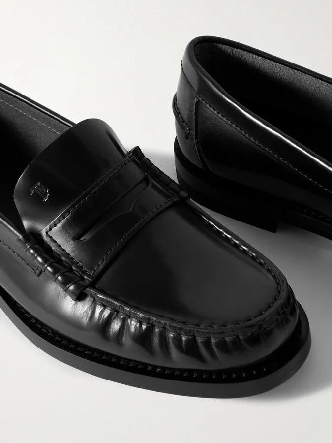 Tod's - Gathered Leather Loafers - Black - Image 4