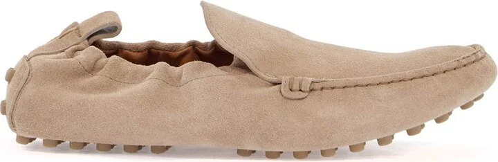 TOD'S gathered leather slippers in cord color