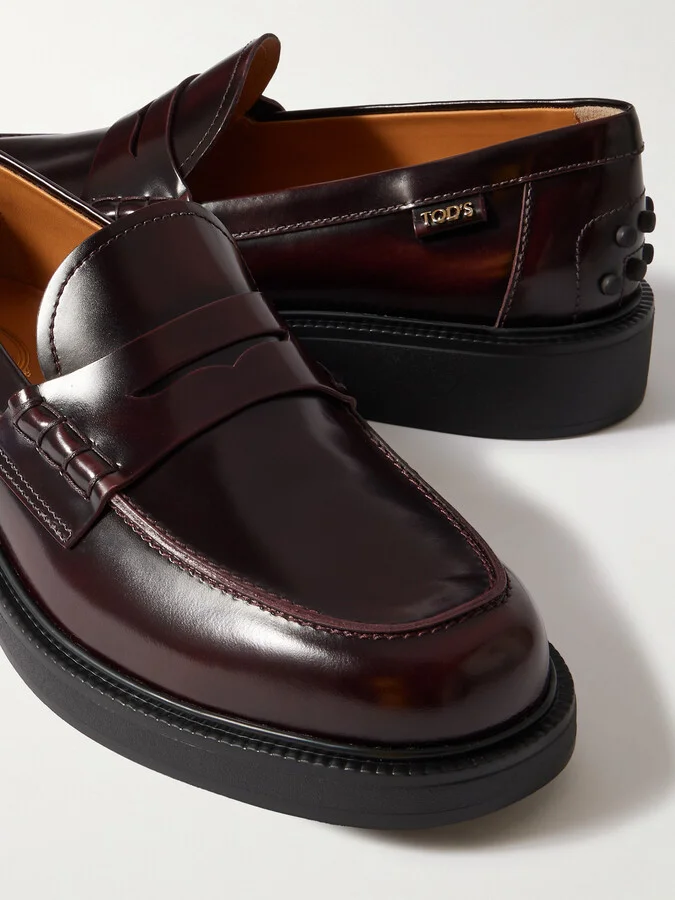Tod's - Glossed-leather Loafers - Brown - Image 4