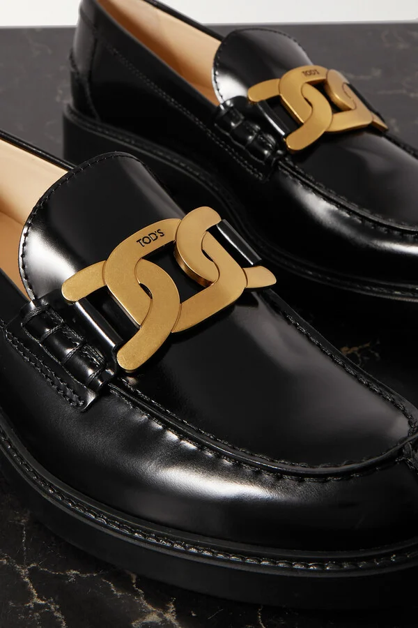 Tod's - Gomma Basso Embellished Glossed-leather Loafers - Black - Image 4