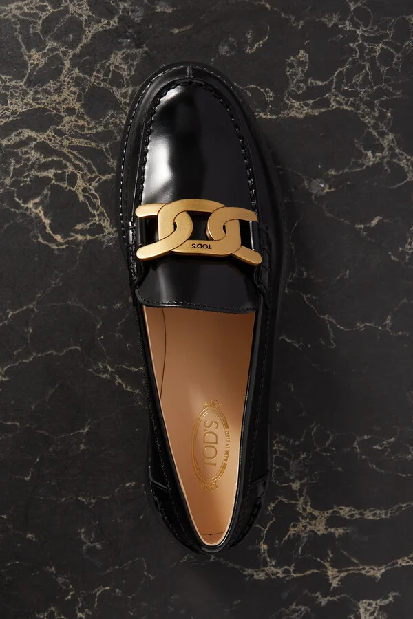 Tod's - Gomma Basso Embellished Glossed-leather Loafers - Black - Image 5