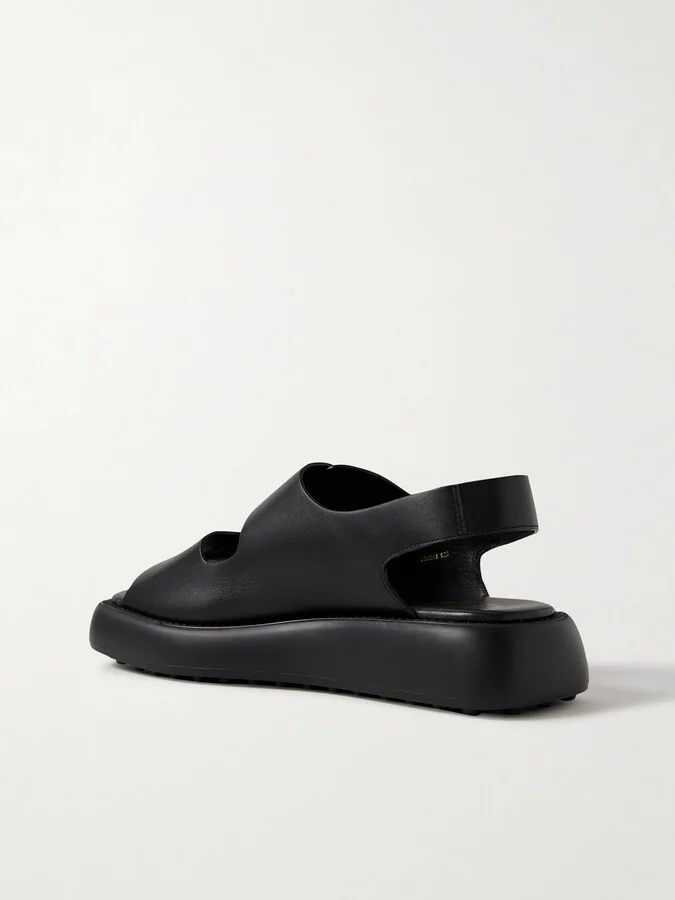 Tod's - Gomma Buckled Leather Platform Sandals - Black - Image 3
