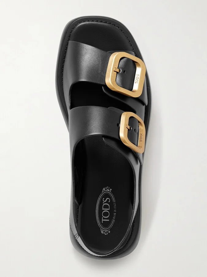 Tod's - Gomma Buckled Leather Platform Sandals - Black - Image 5