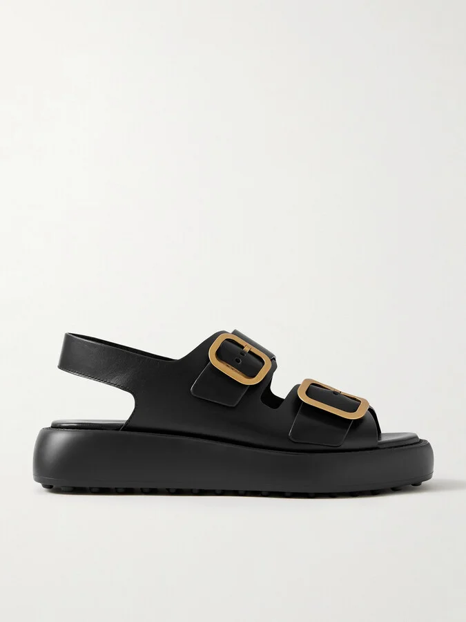 Tod's - Gomma Buckled Leather Platform Sandals - Black
