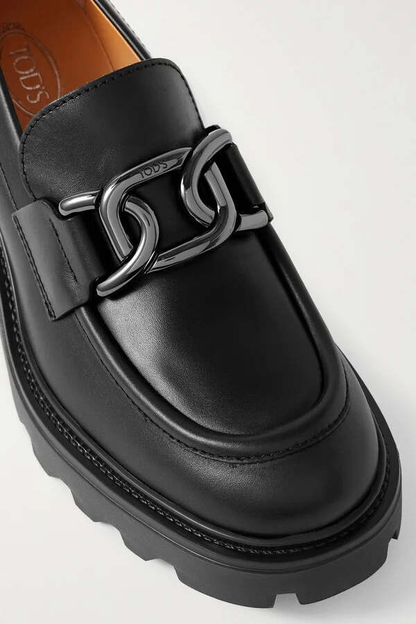 Tod's - Gomma Carro Embellished Leather Loafers - Black - Image 4