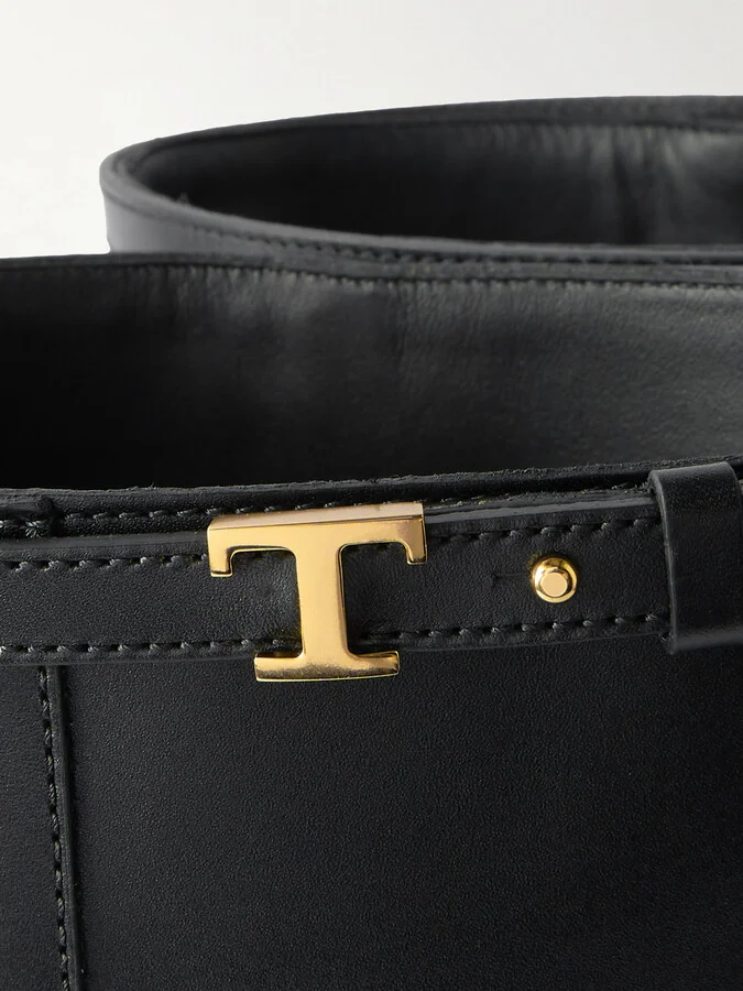 Tod's - Gomma Embellished Leather Knee Boots - Black - Image 4