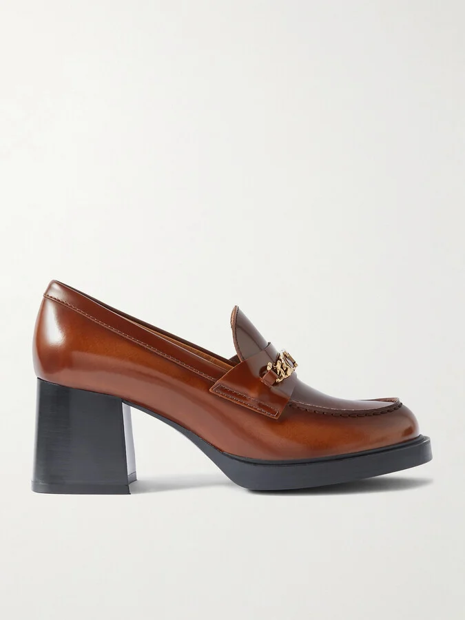 Tod's - Gomma Embellished Leather Platform Loafers - Brown