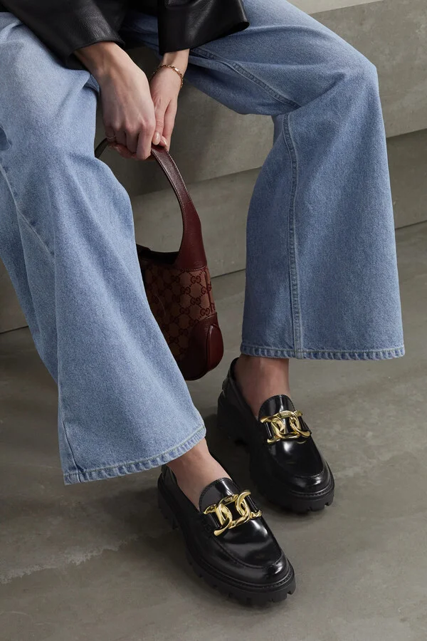 Tod's - Gomma Pesante Embellished Glossed-leather Loafers - Black - Image 2