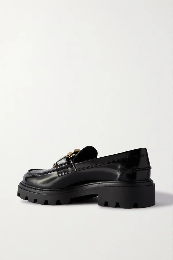 Tod's - Gomma Pesante Embellished Glossed-leather Loafers - Black - Image 3