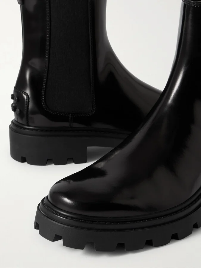 Tod's - Gomma Pesante Glossed-leather Chelsea Boots - Black - Image 4