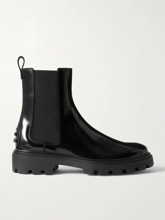 Tod's - Gomma Pesante Glossed-leather Chelsea Boots - Black