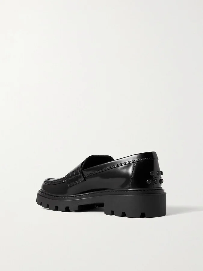 Tod's - Gomma Pesante Glossed-leather Loafers - Black - Image 3