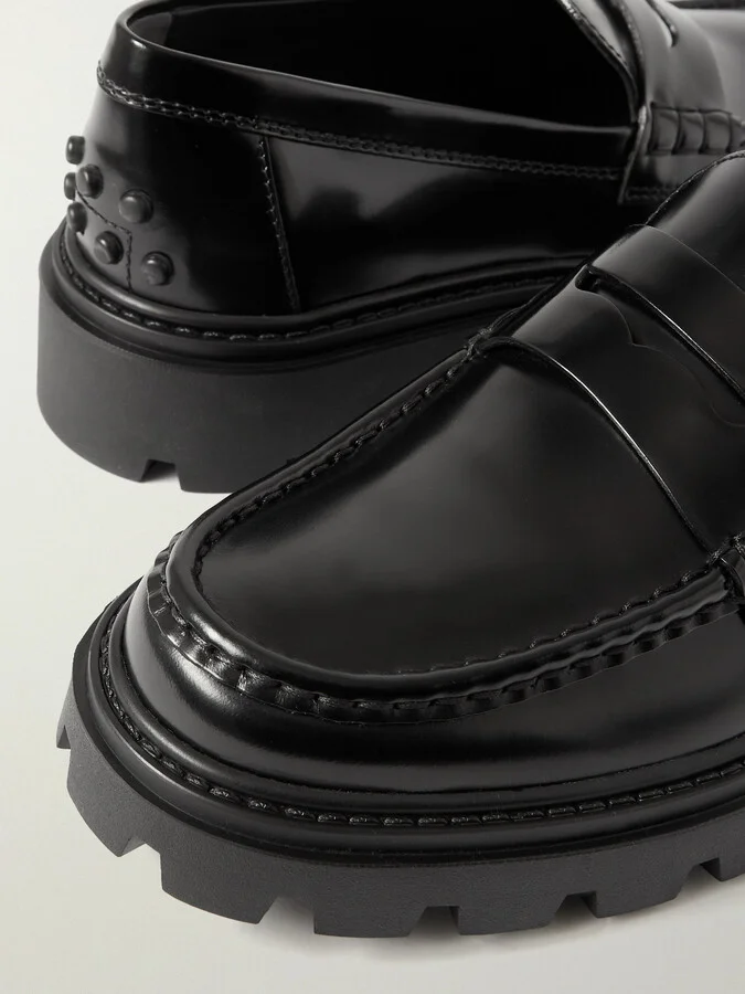 Tod's - Gomma Pesante Glossed-leather Loafers - Black - Image 4