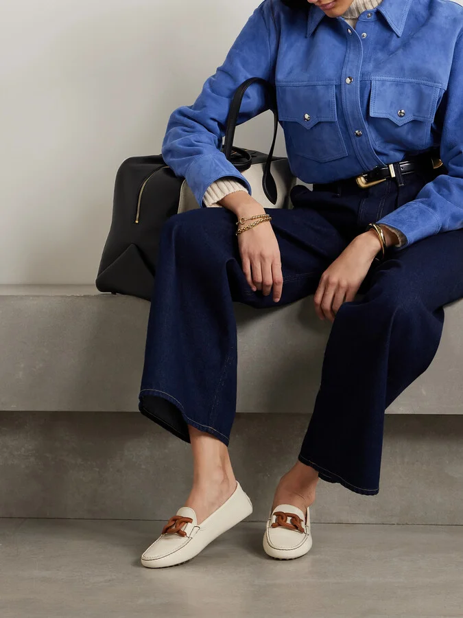 Tod's - Gommini Catena Leather Loafers - White - Image 2