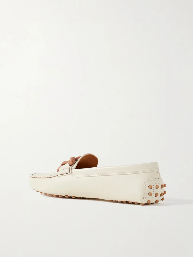 Tod's - Gommini Catena Leather Loafers - White - Image 3