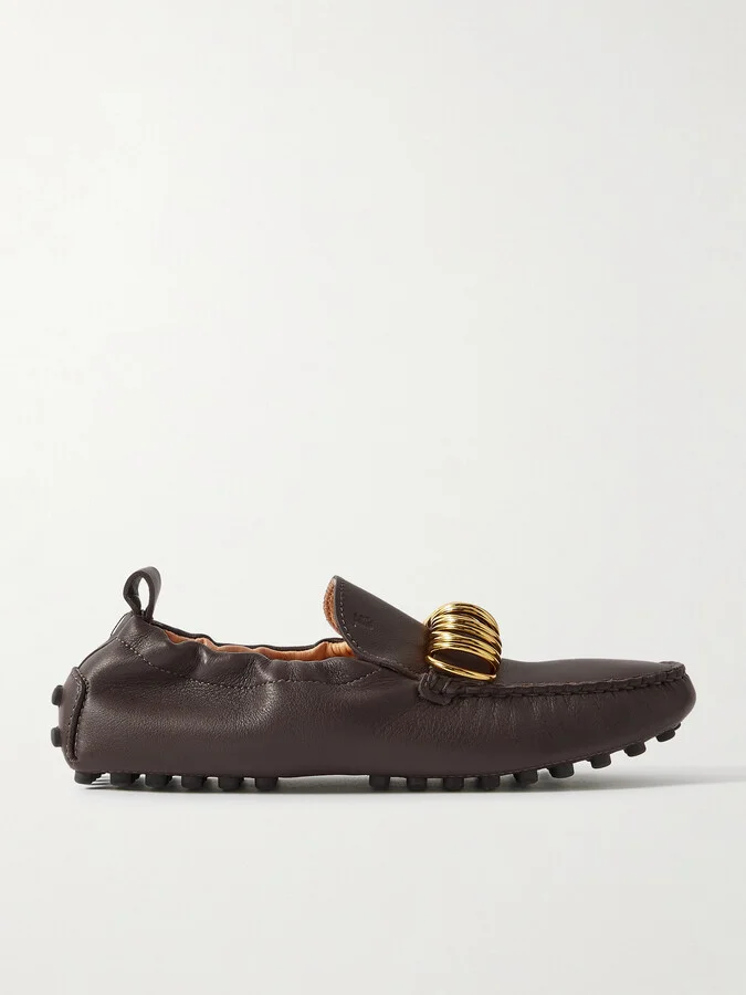 Tod's - Gommino 22l Embellished Leather Loafers - Brown