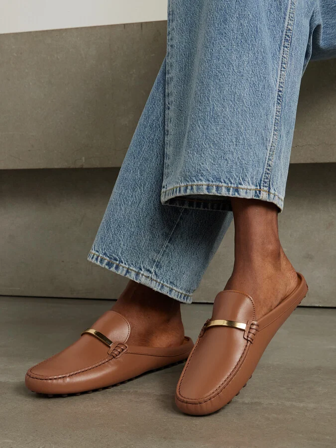 Tod's - Gommino 22l Embellished Leather Mules - Brown - Image 2