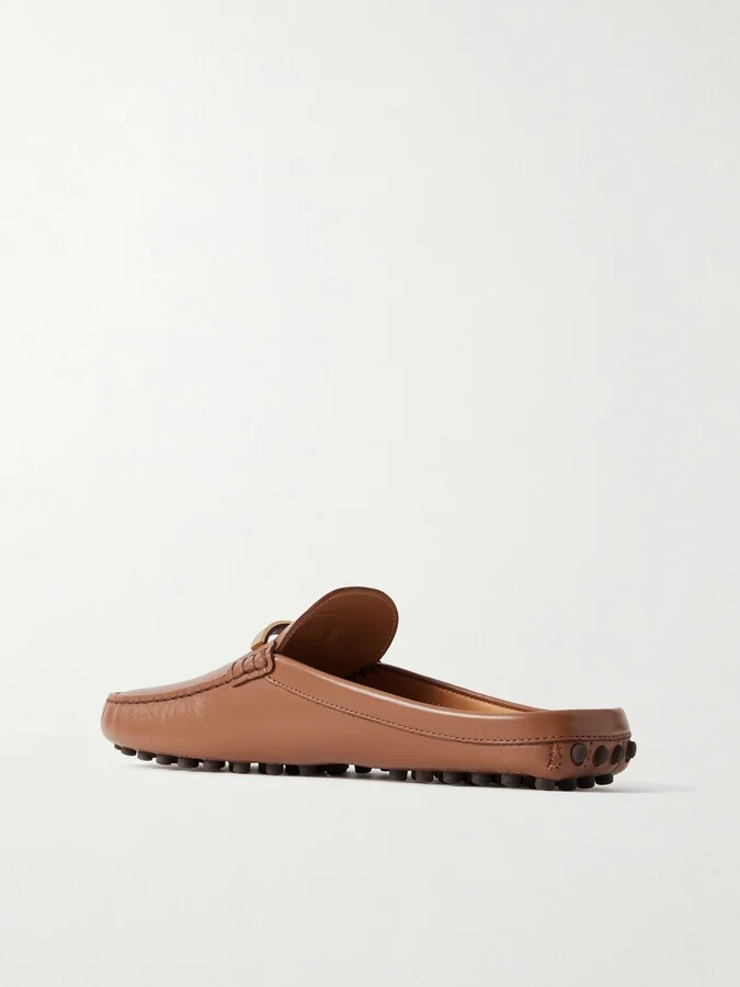 Tod's - Gommino 22l Embellished Leather Mules - Brown - Image 3