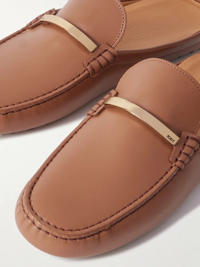 Tod's - Gommino 22l Embellished Leather Mules - Brown - Image 4