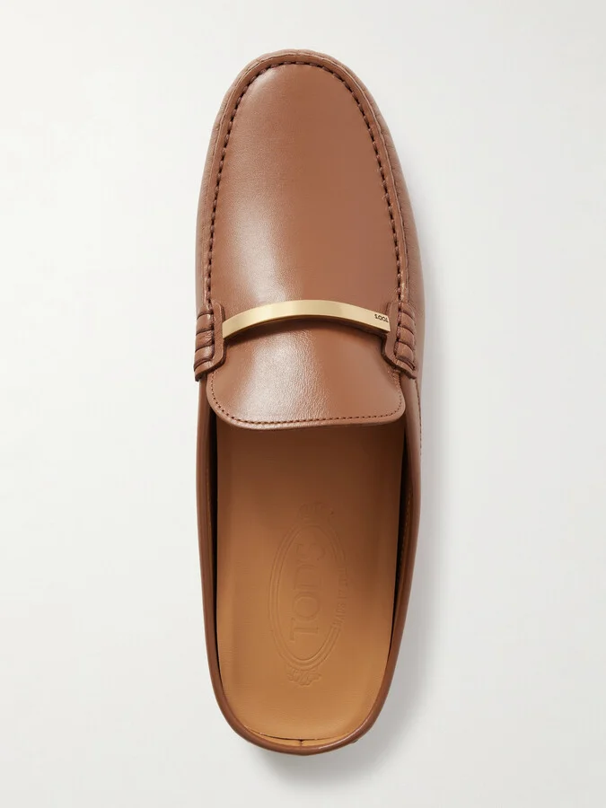 Tod's - Gommino 22l Embellished Leather Mules - Brown - Image 5