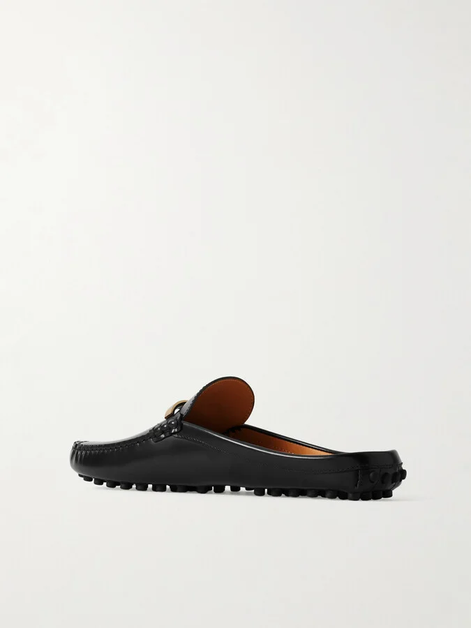Tod's - Gommino 22l Embellished Leather Slippers - Black - Image 3
