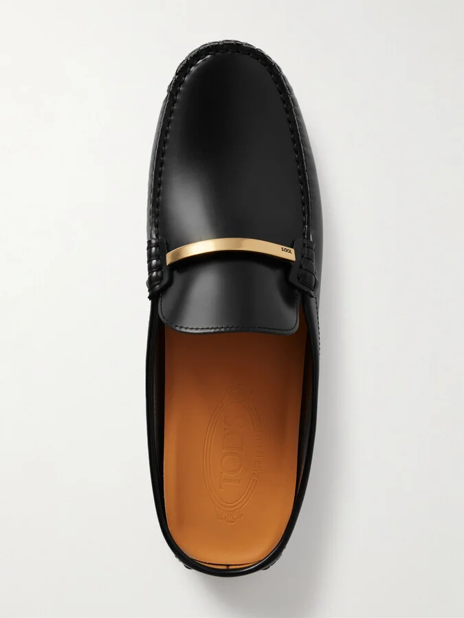 Tod's - Gommino 22l Embellished Leather Slippers - Black - Image 5