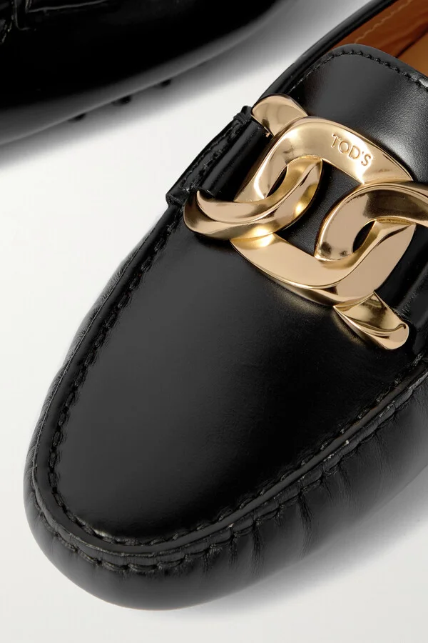 Tod's - Gommino Embellished Leather Loafers - Black - Image 4