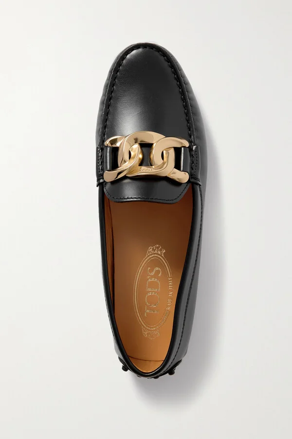 Tod's - Gommino Embellished Leather Loafers - Black - Image 5