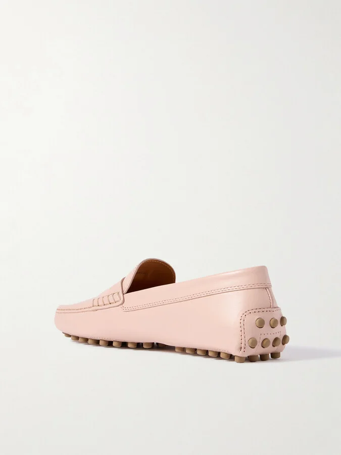 Tod's - Gommino Embellished Leather Loafers - Pink - Image 3