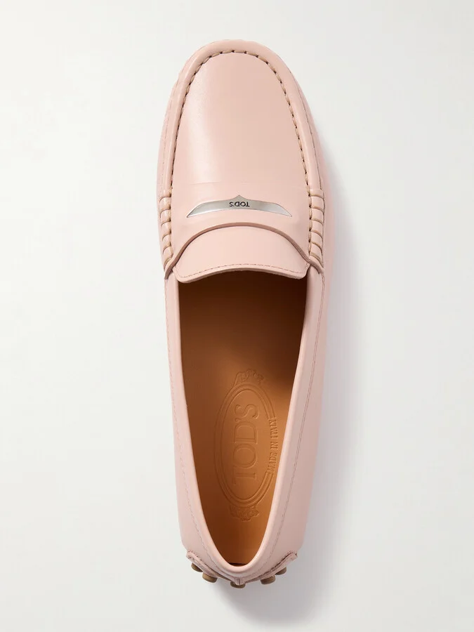 Tod's - Gommino Embellished Leather Loafers - Pink - Image 5