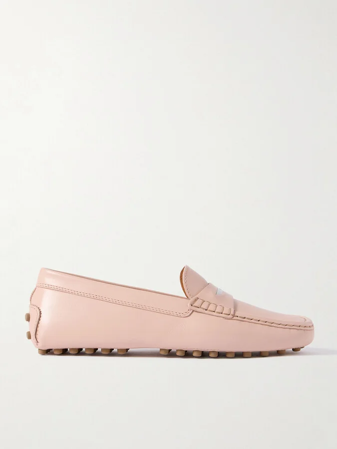 Tod's - Gommino Embellished Leather Loafers - Pink
