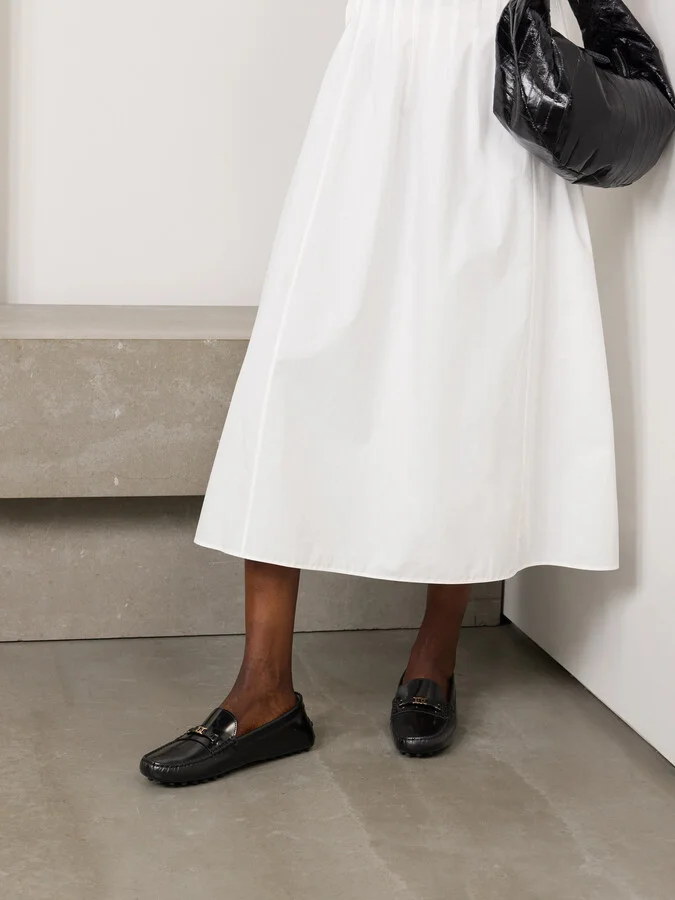 Tod's - Gommino Embellished Patent-leather Loafers - Black - Image 2