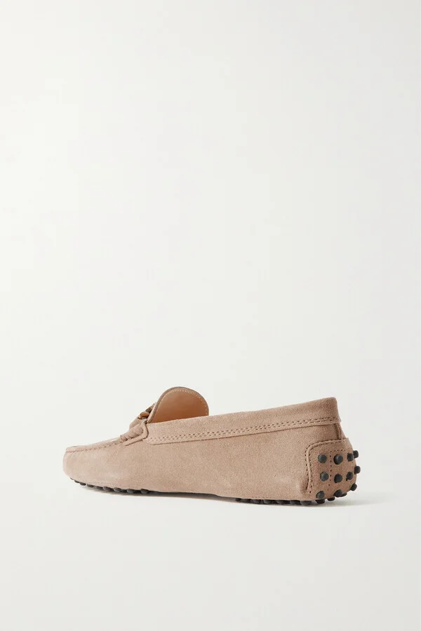 Tod's - Gommino Embellished Suede Loafers - Brown - Image 3