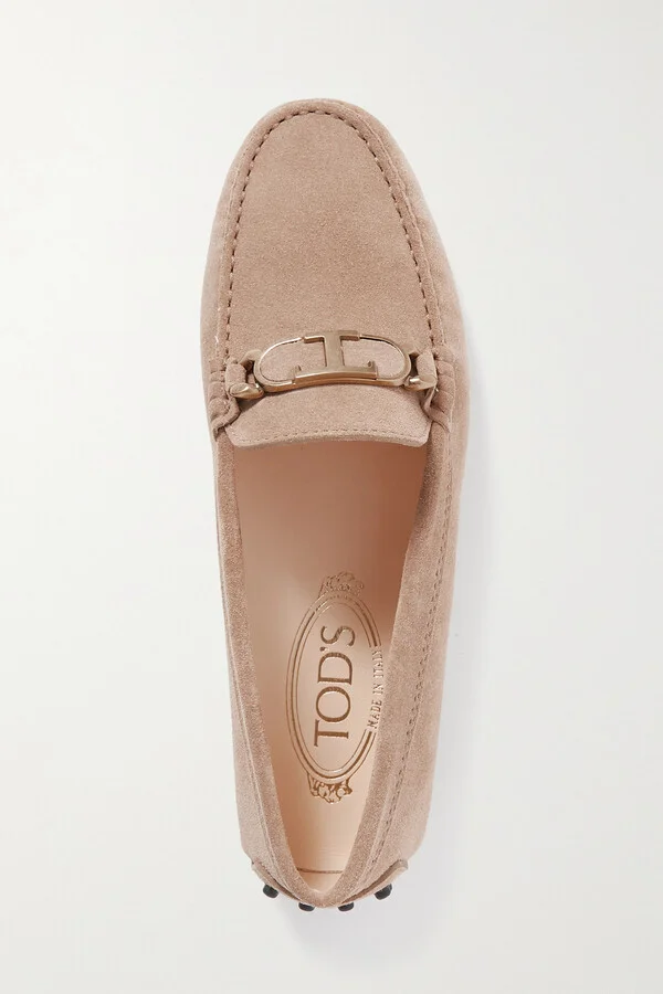Tod's - Gommino Embellished Suede Loafers - Brown - Image 5