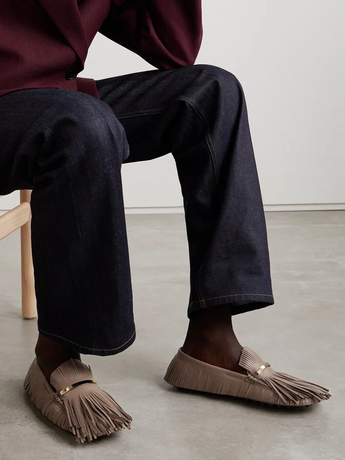Tod's - Gommino Fringed Leather Loafers - Brown - Image 2