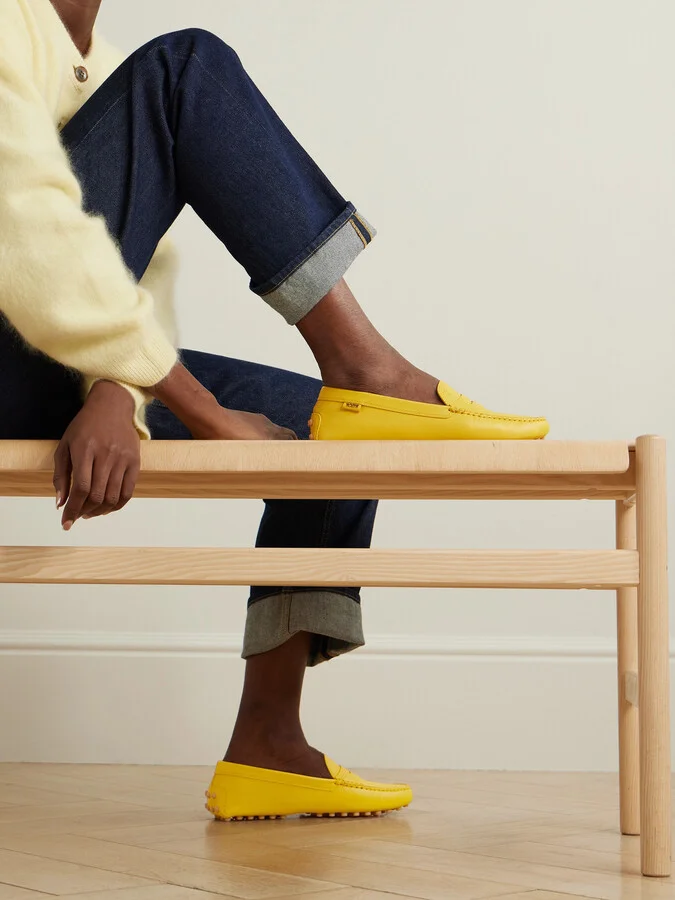 Tod's - Gommino Leather Loafers - Yellow - Image 2
