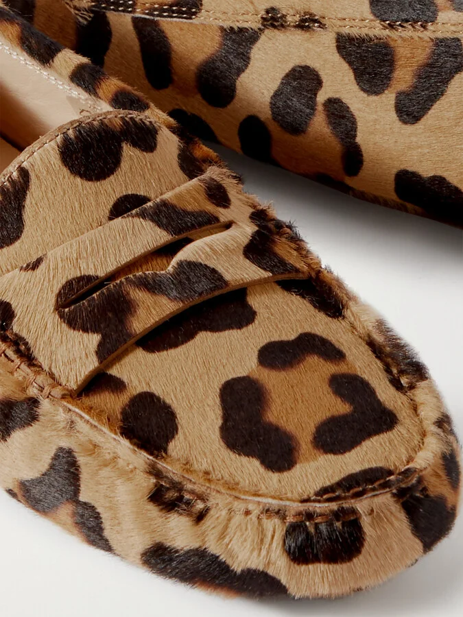 Tod's - Gommino Leopard-print Calf Hair Loafers - Animal print - Image 4
